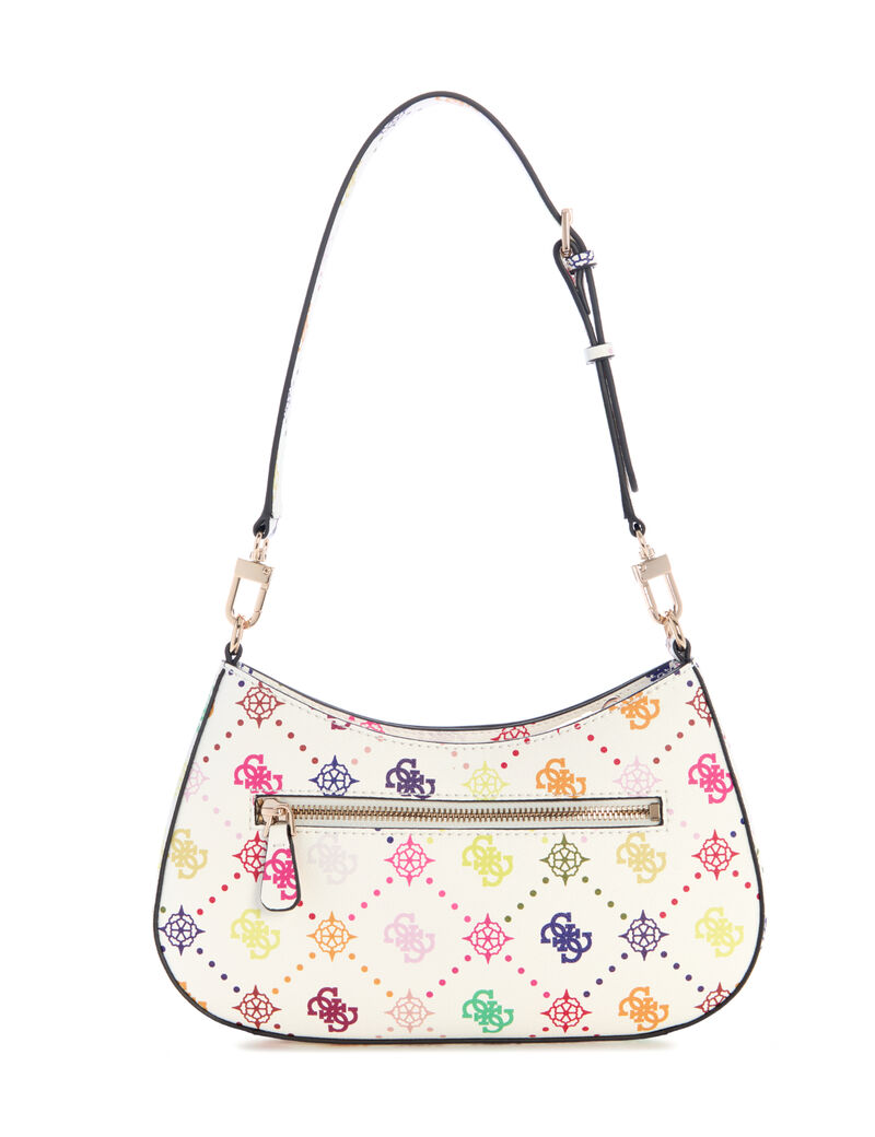 guess emelie logo top zip shoulder bag