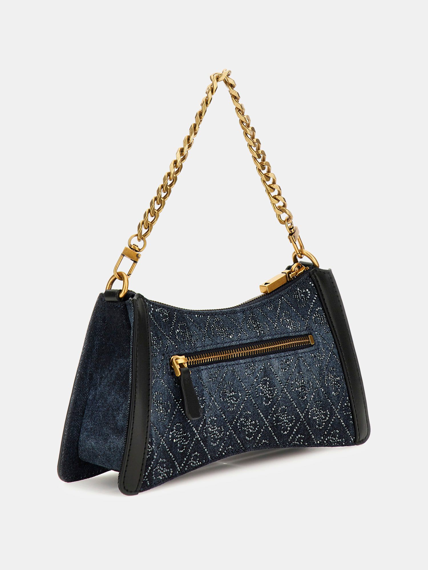 Shop GUESS Online Dili 4G logo rhinestone shoulder bag