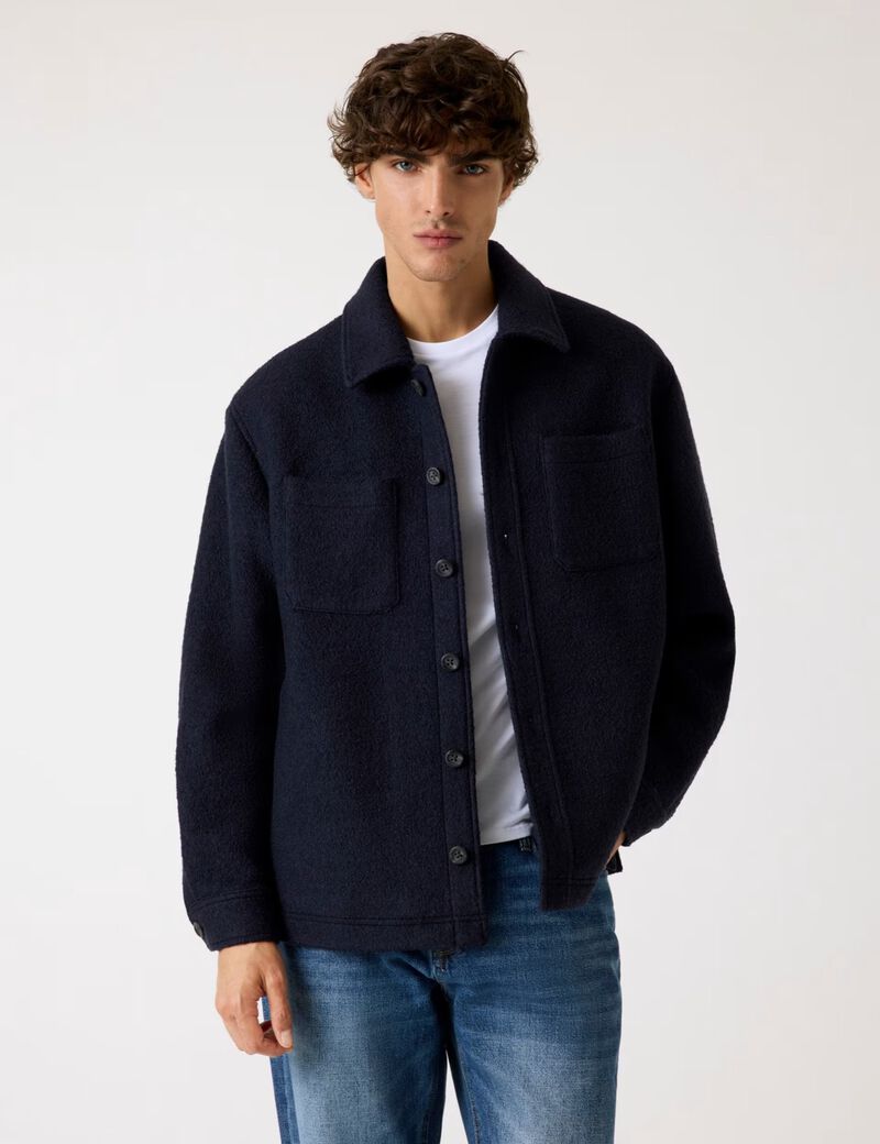 Wool-blend overshirt