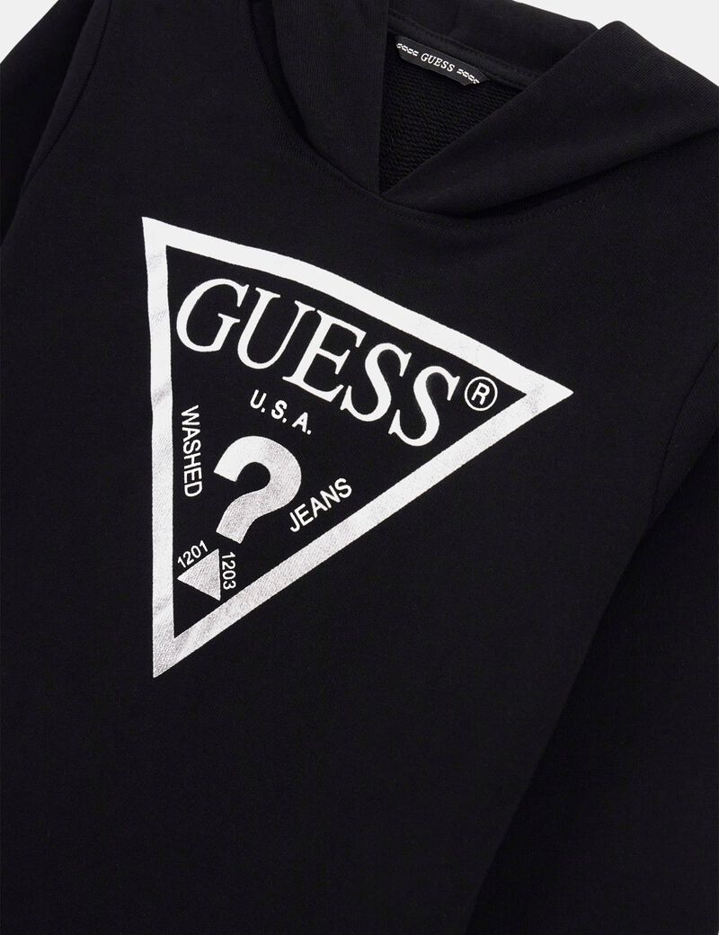 سويتشيرت هودي مع شعار بطبعة معدنية على شكل مثلث