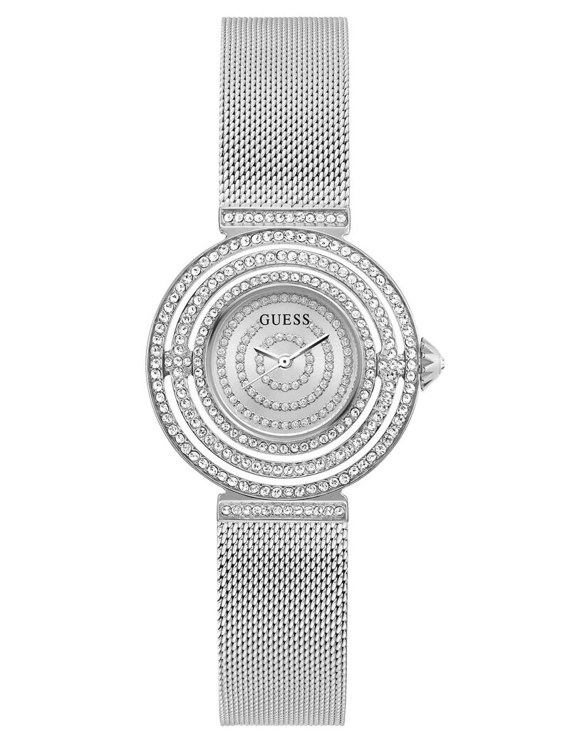 Silver-tone Mesh Analog Watch