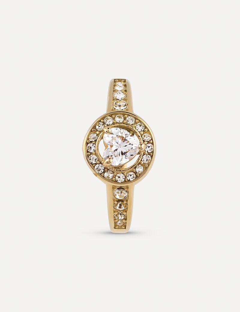 SOLITAIRE HEART CRYS RING