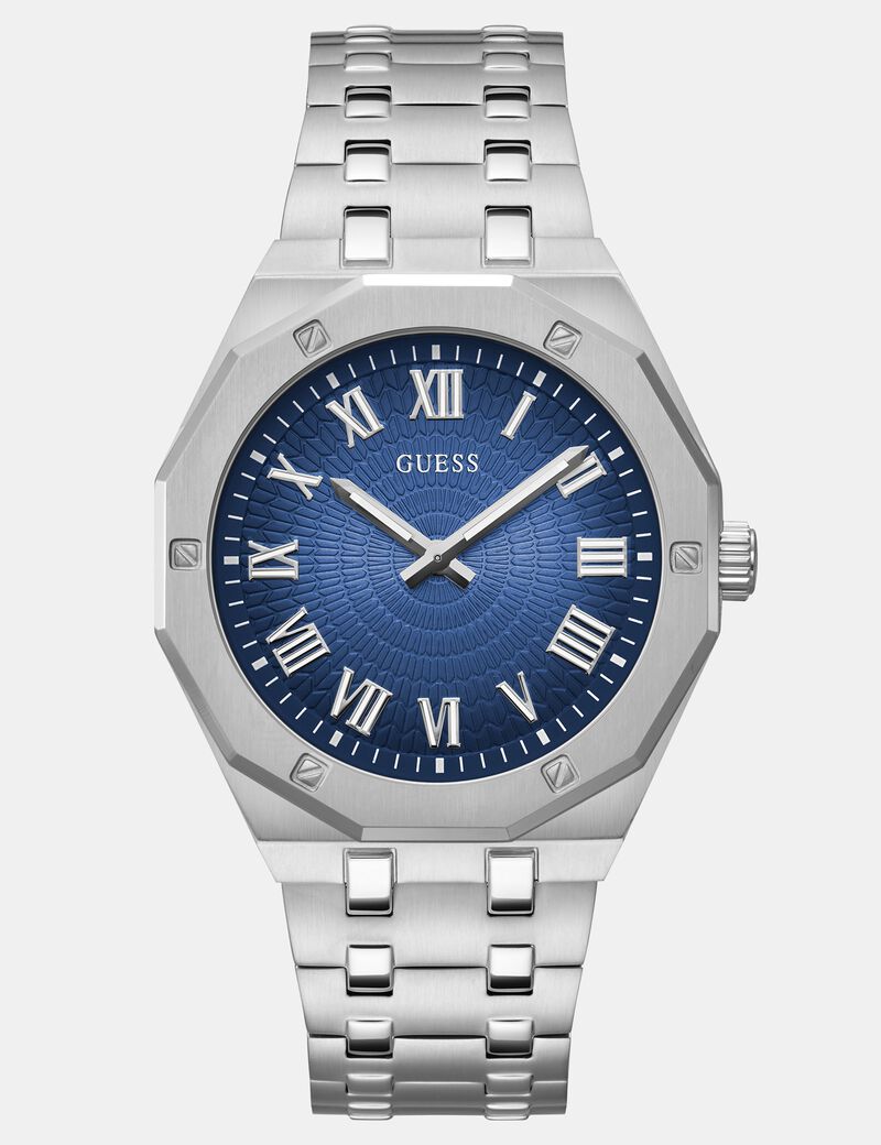 Steel analogue watch