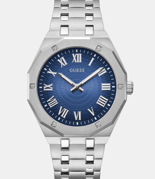 Steel analogue watch