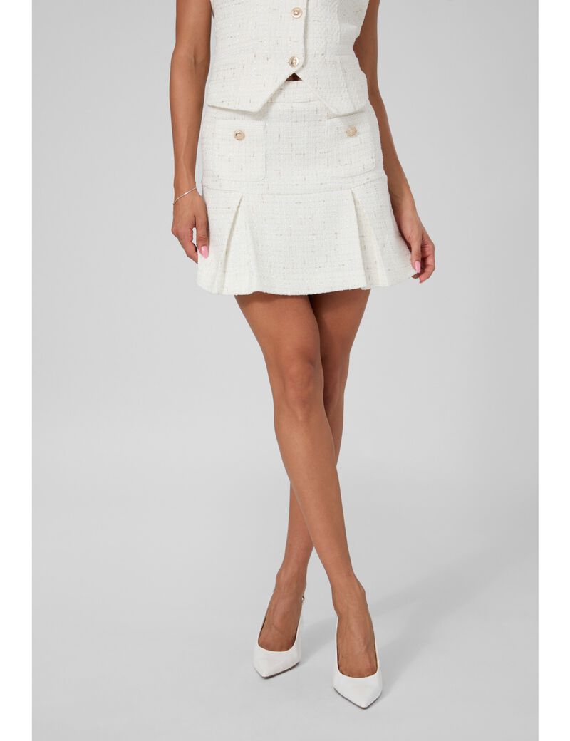 جيس pleated tweed mini skirt