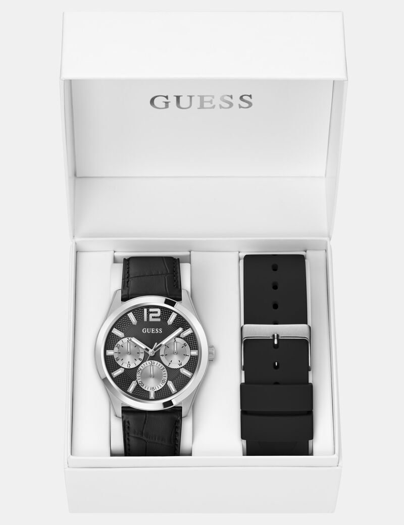 Mens Silver Tone Multi-function Watch Box Set