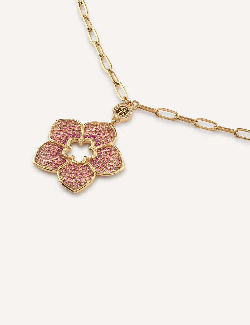 27 5 Pave Flower Necklace