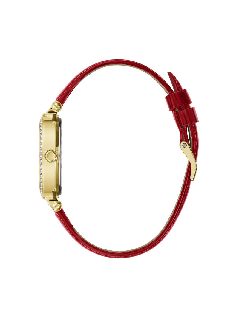 Red Crystal Analog Watch