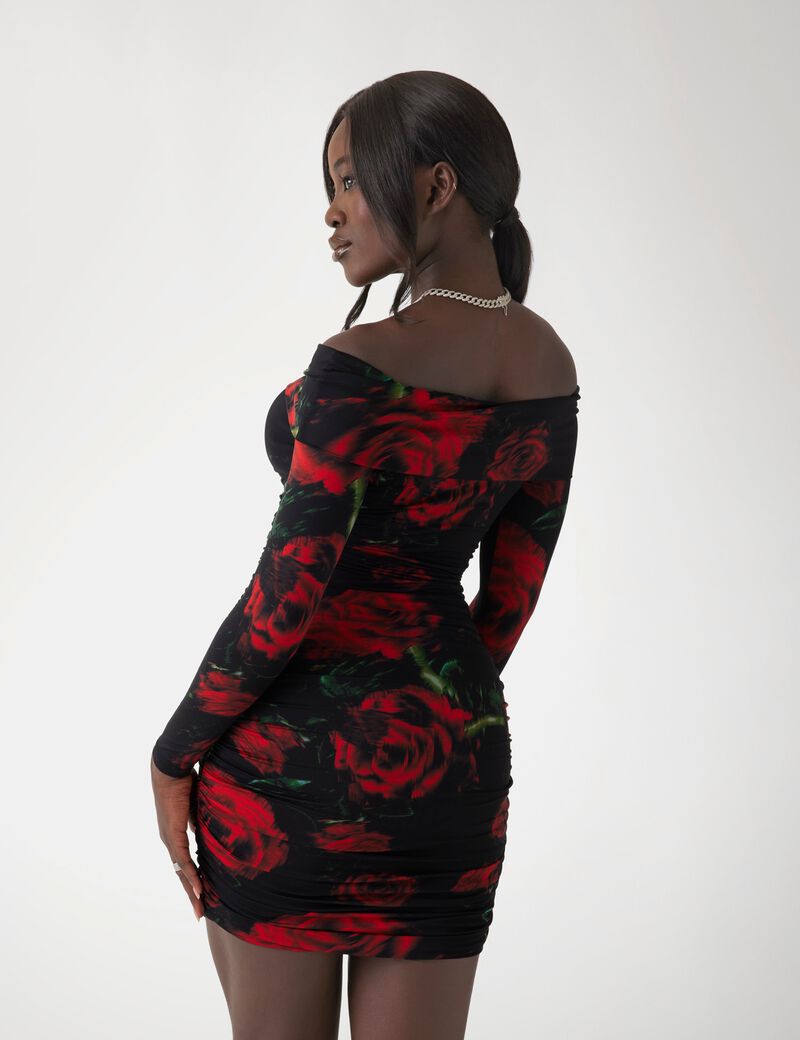 Floral print bodycon mini dress