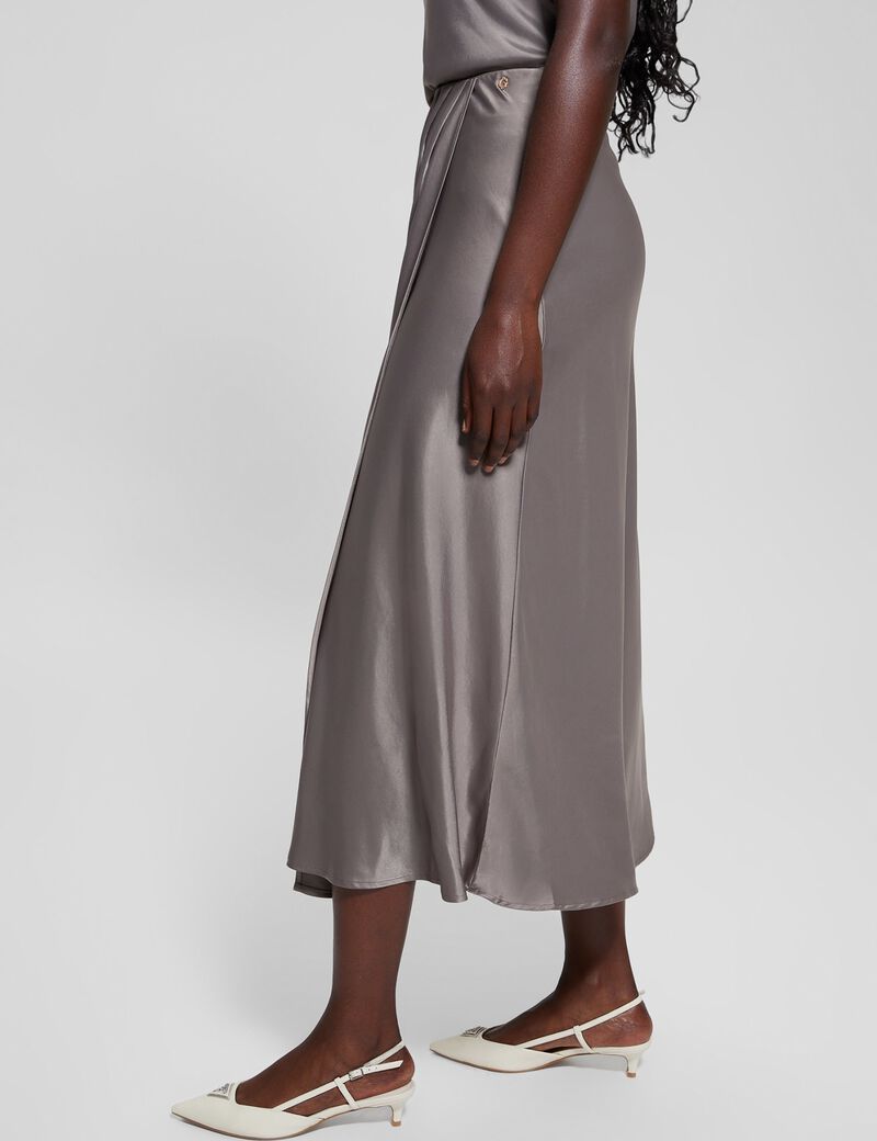 Satin long skirt