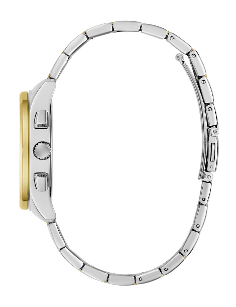 Ladies 2T Silver/Yellow Gold Tone Square Analog Watch