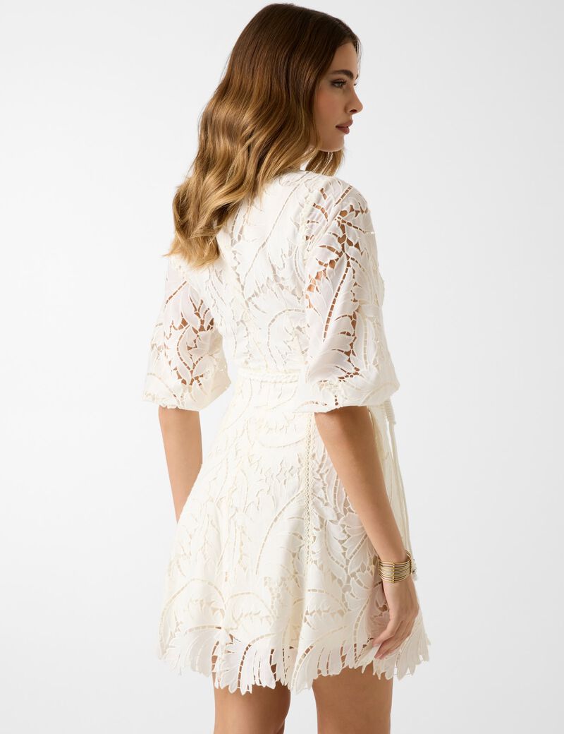 3 QTR SLV EMB VIDA DRESS