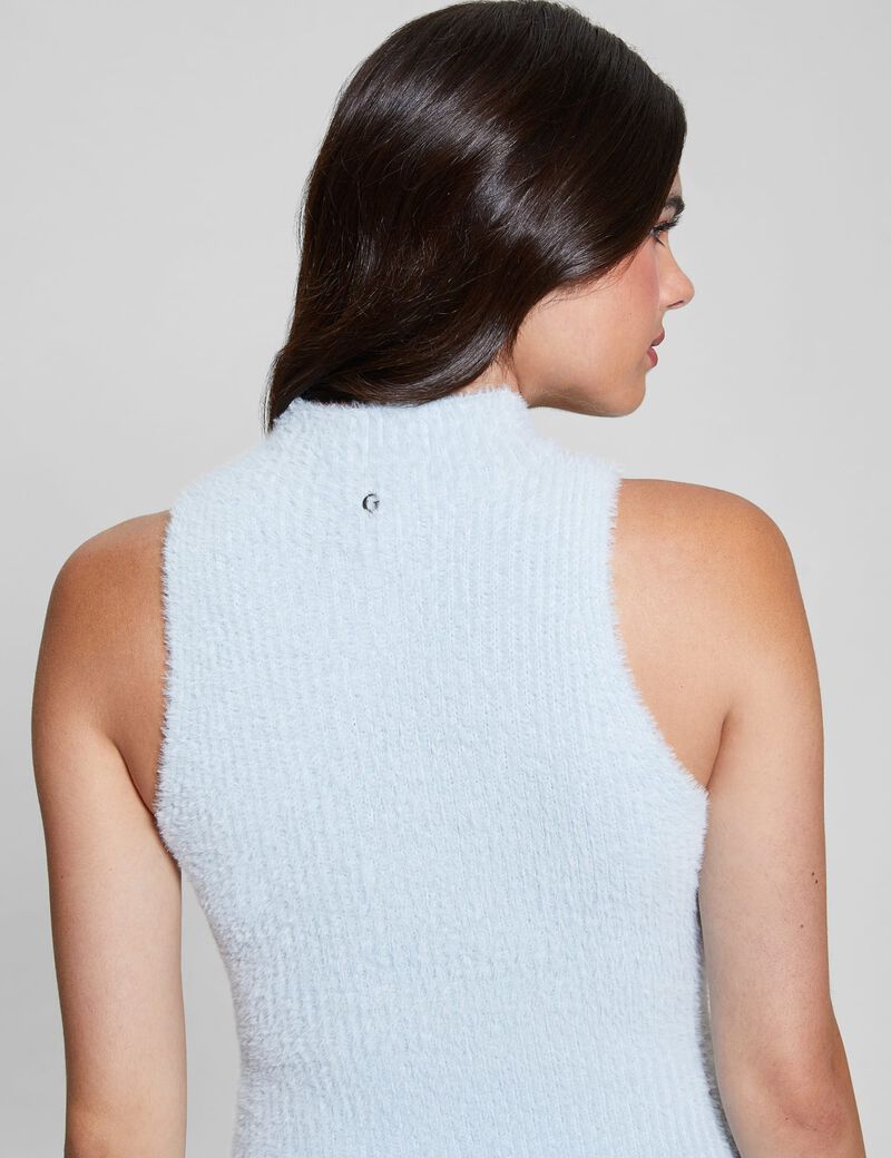 Rib knit sweater mini dress