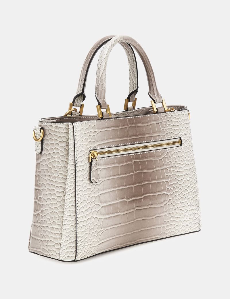 G James croc print handbag