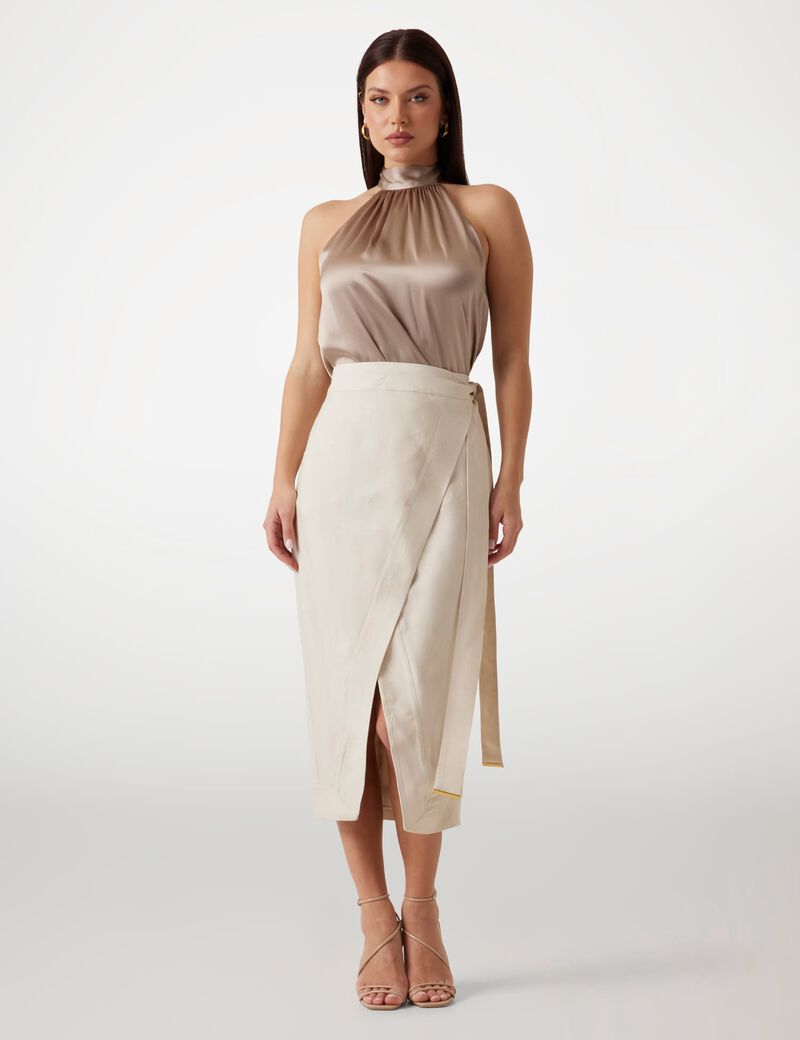 Marciano silk halter-neck top
