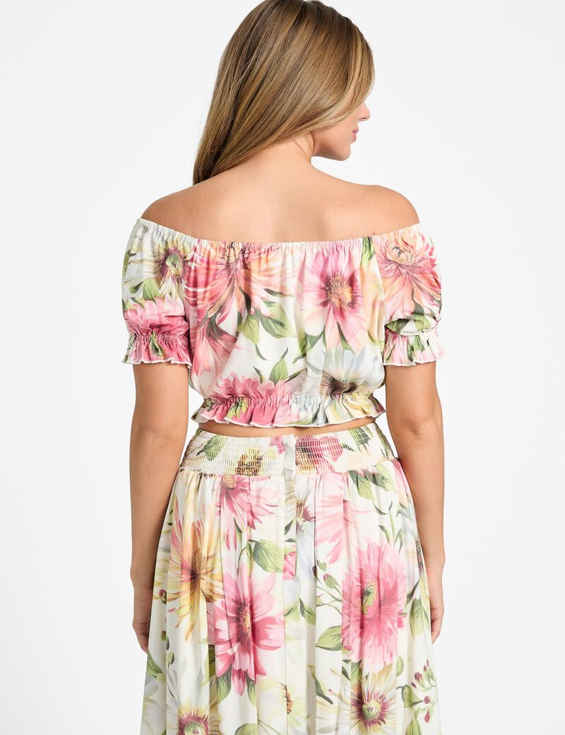 Floral print off-shoulder top