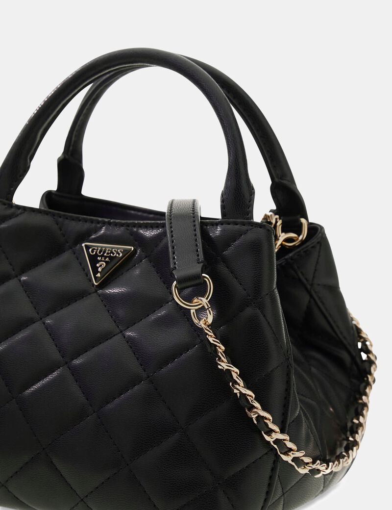 guess juliet quilted mini satchel bag