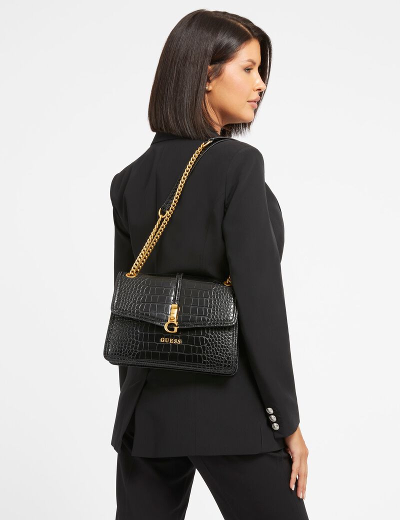 G James croc-look crossbody