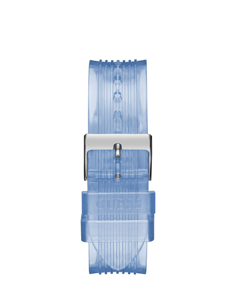 Silver And Blue Transparent Multifunction Watch