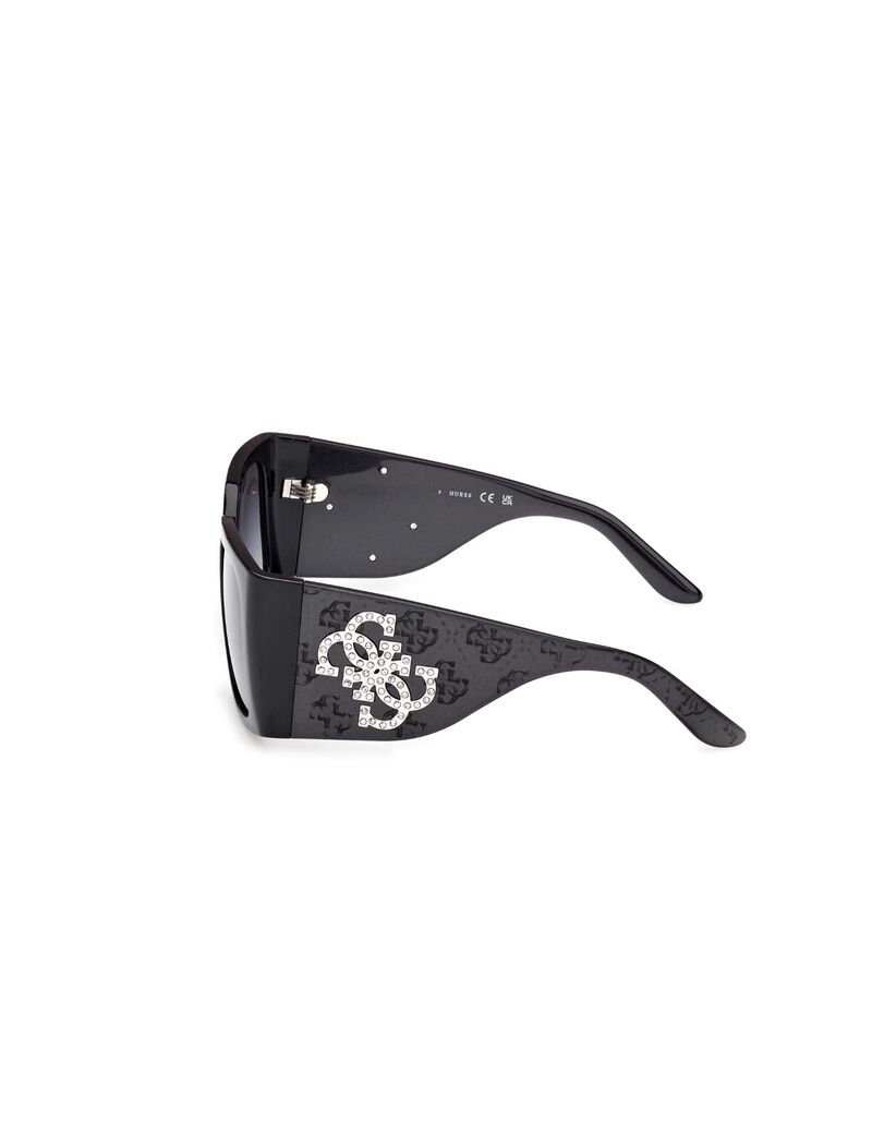 Square black gradient smoke sunglasses