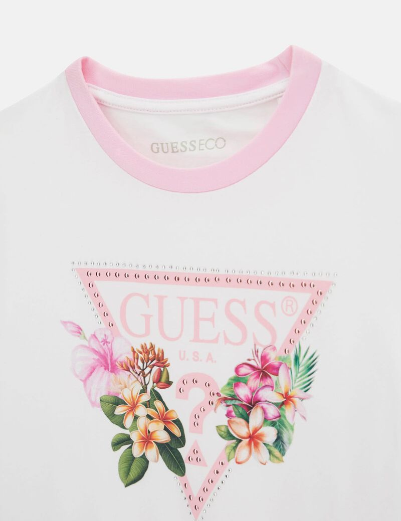 guess triangle logo t shirt