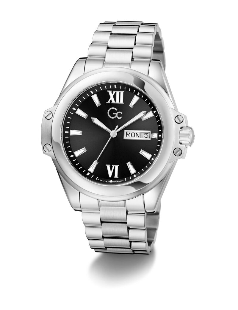 Gc Sportchic Men S 517 Mvmt Black Dail 10 Amt Silver Stainless Steel Brct