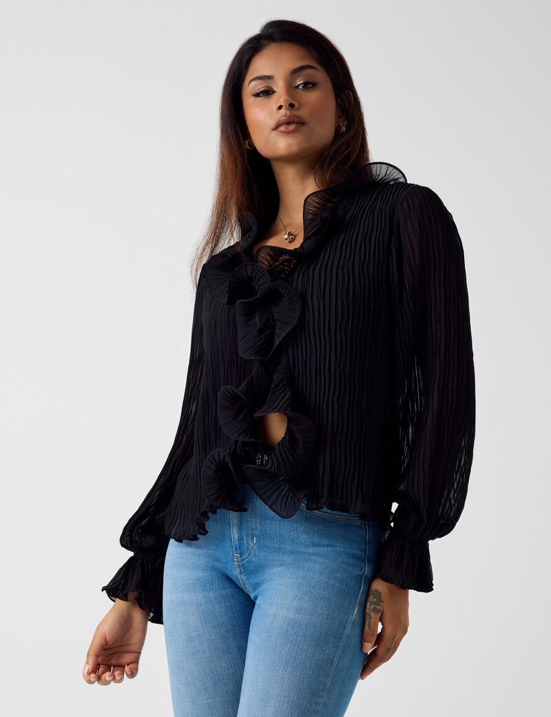 Chiffon ruffle blouse