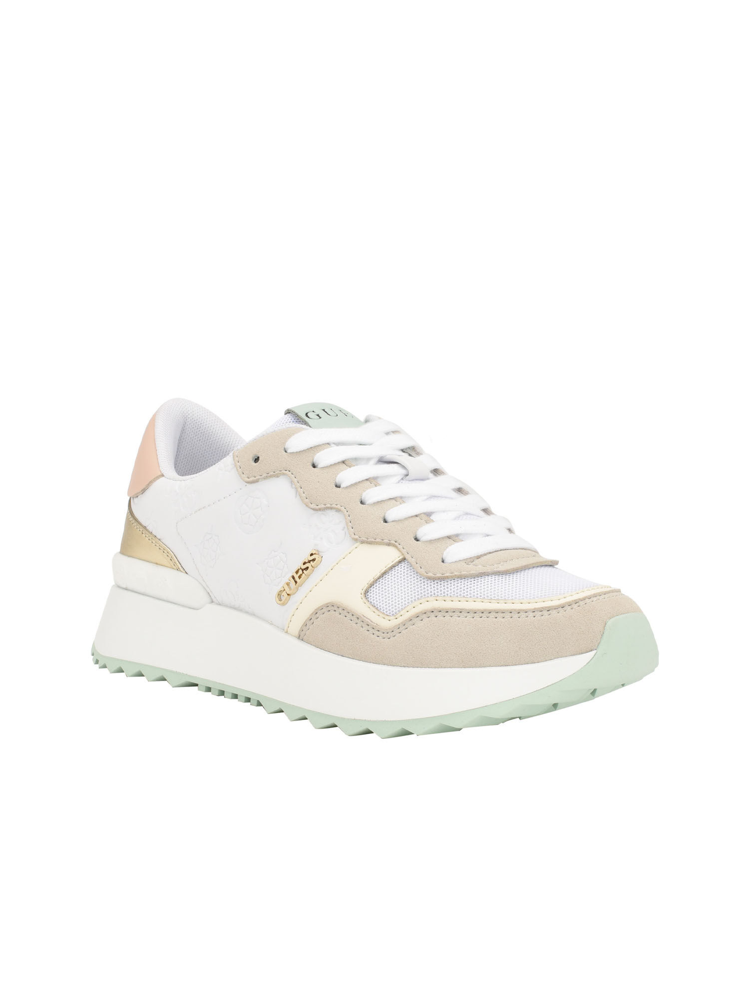 Baskets Guess Multi Logo Blanches - Pointure US 5.5 Femme, Occasion, Style Sportif