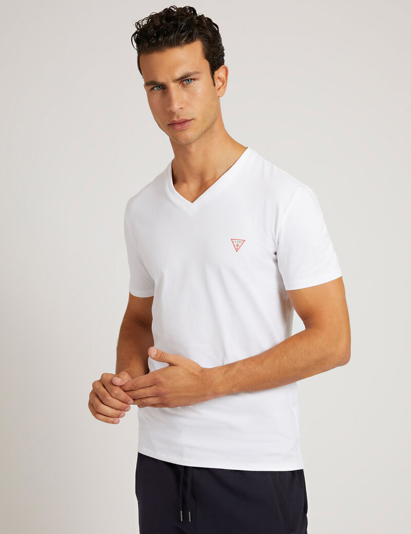 guess v neck t shirt mens