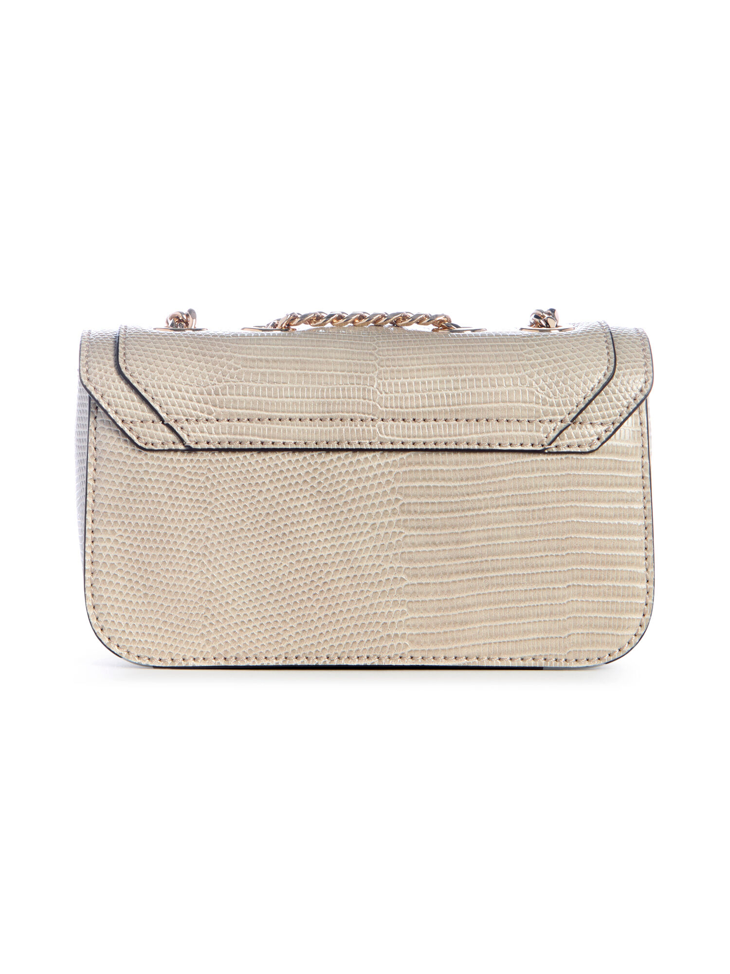 Shop GUESS Orlina mini convertible crossbody flap, Beige