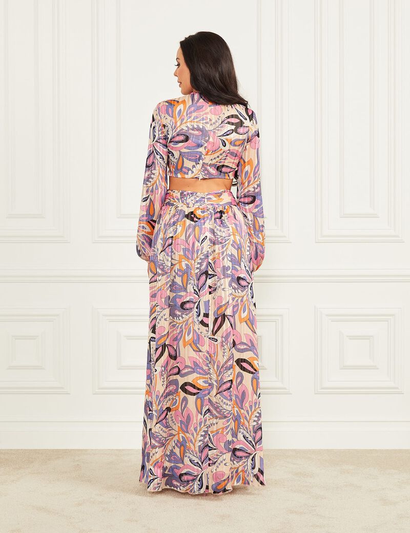 Marciano paisley lurex print long dress