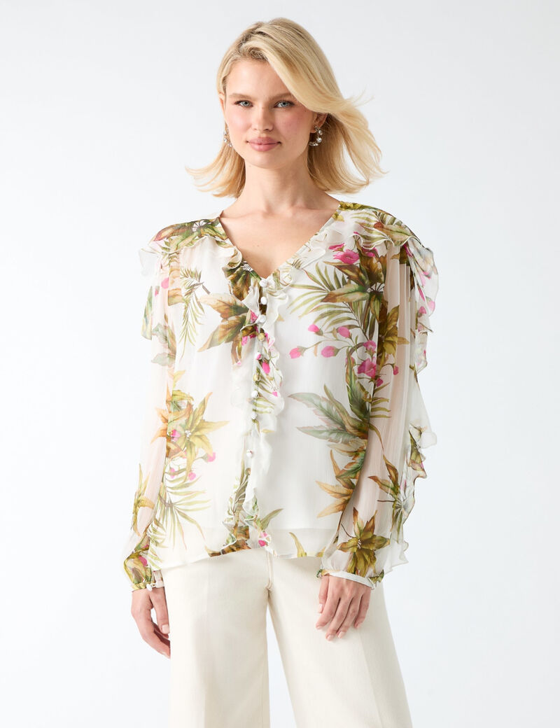 guess hassana v neck blouse