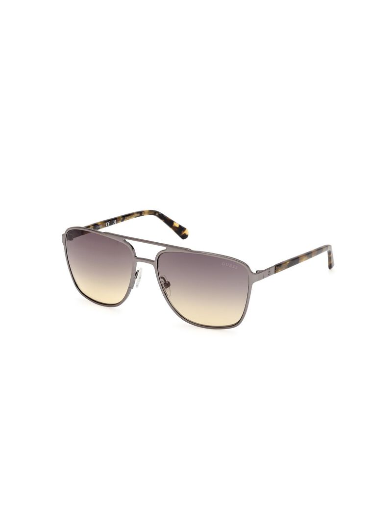 Square matte gunmetal gradient smoke sunglasses
