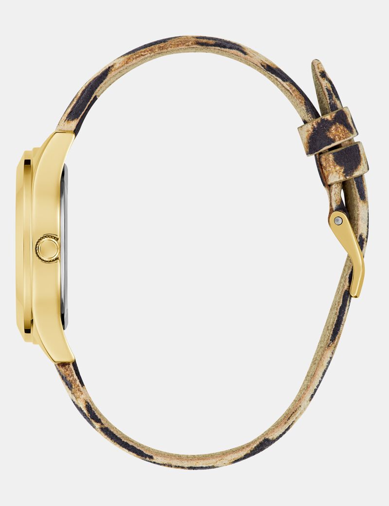 Ladies Leopard Gold Tone Analog Watch