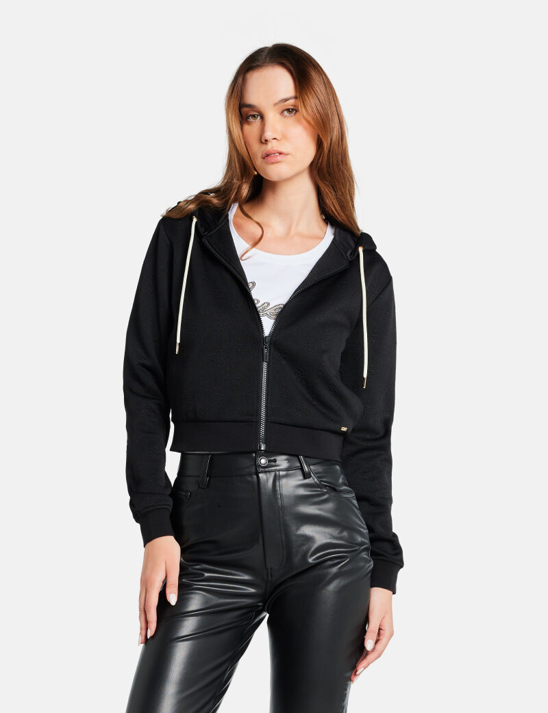 All-over logo full zip hoodie