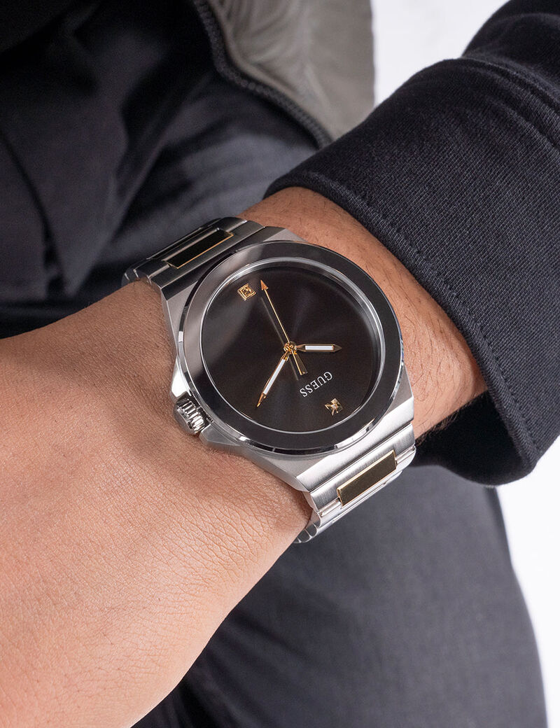 Mens 2-Tone Silver Tone Analog Watch