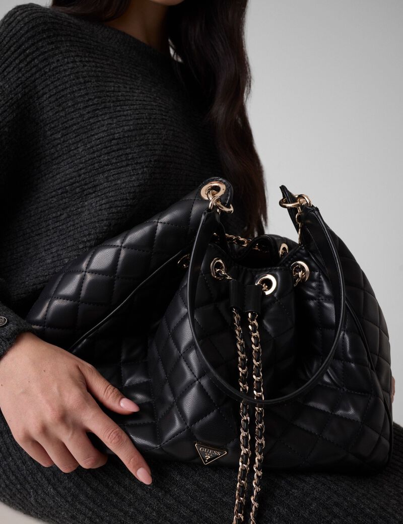 guess juliet quilted hobo bag