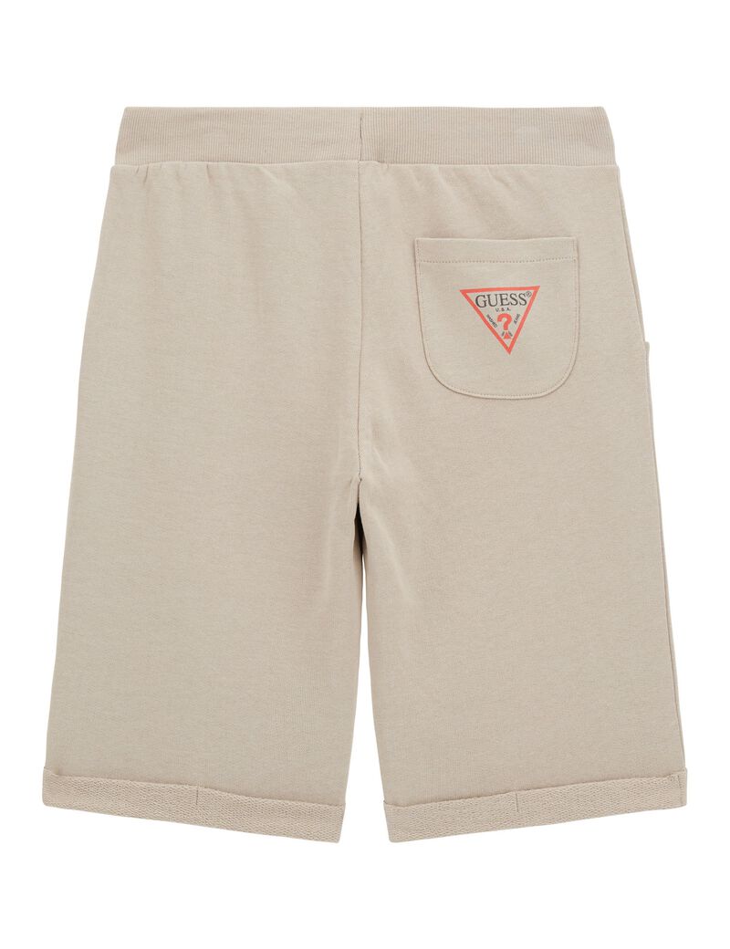 شورت رياضي أسود بشعار الماركة