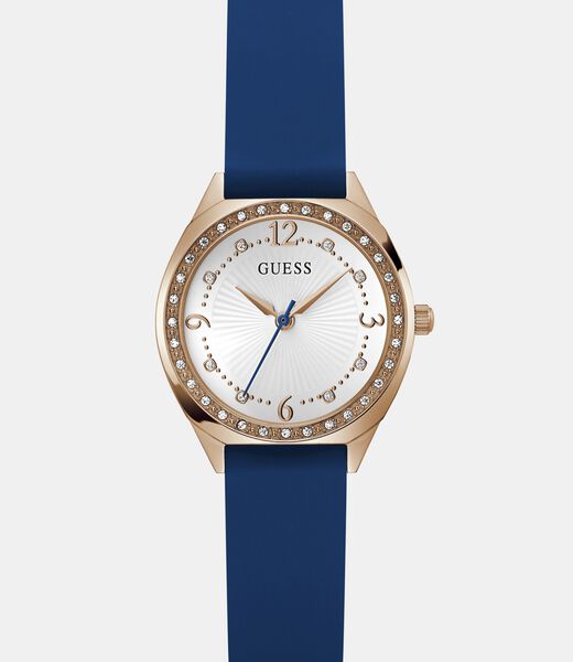 Ladies Blue Rose Gold Tone Analog Watch