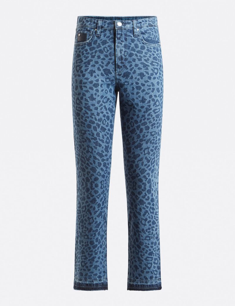 Animalier Print Denim Pant