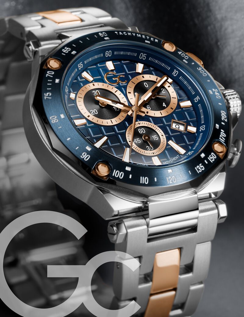 GC steel chronograph watch