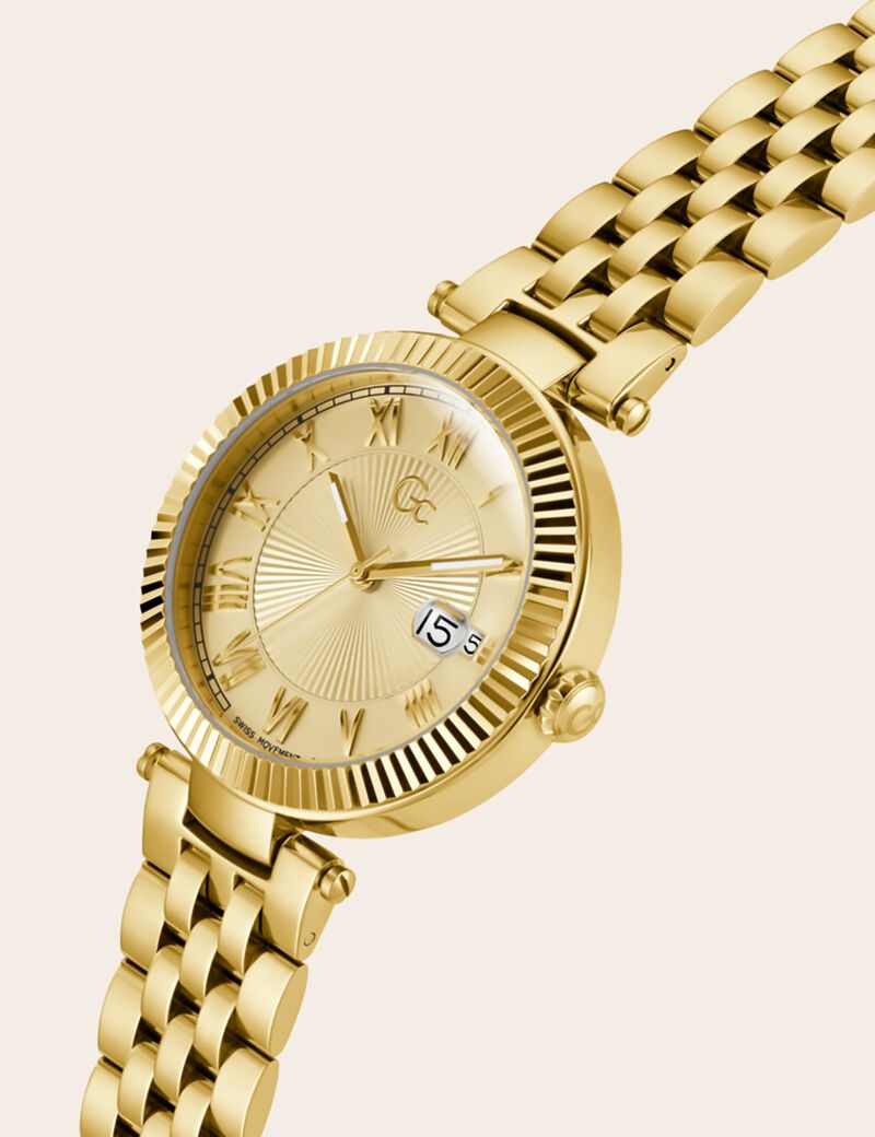 GC steel analogue watch