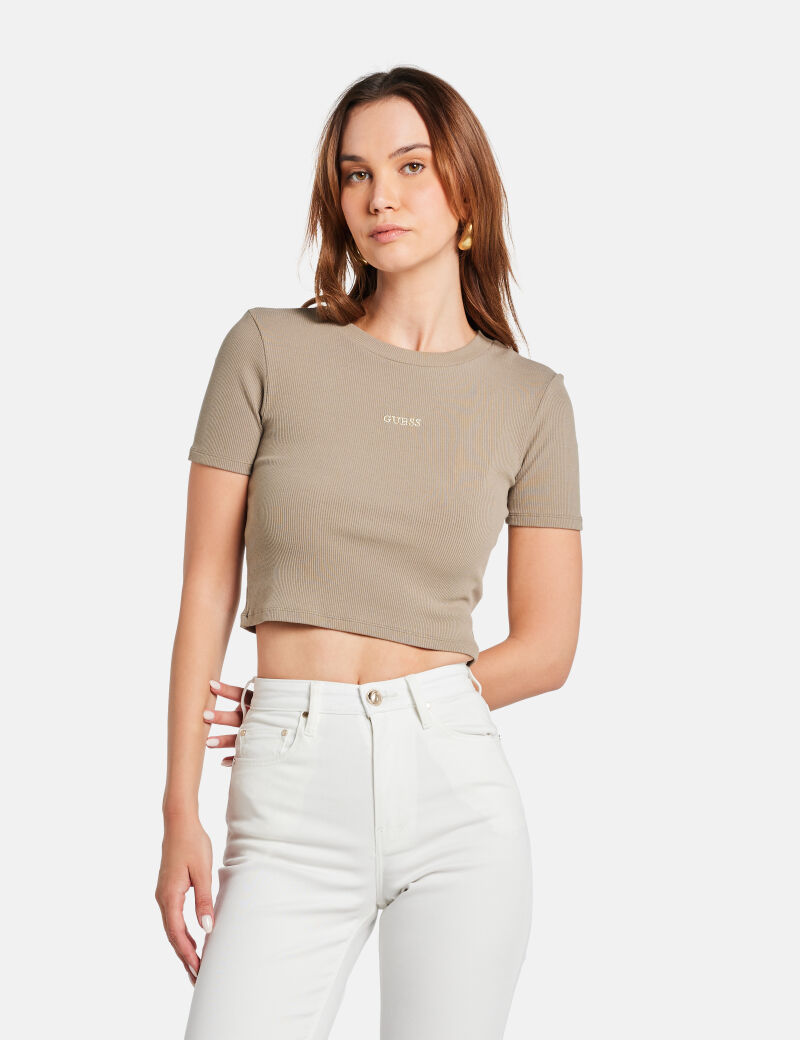 بلوزة قصيرة محبوكة