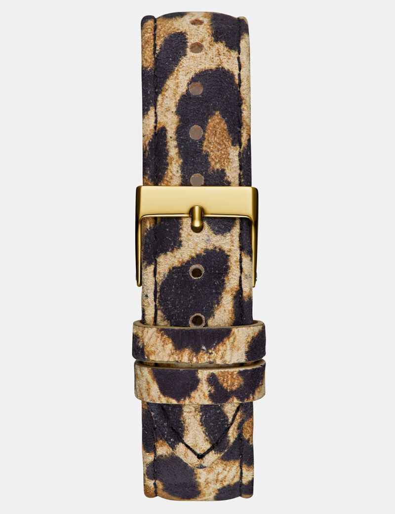 Ladies Leopard Gold Tone Analog Watch