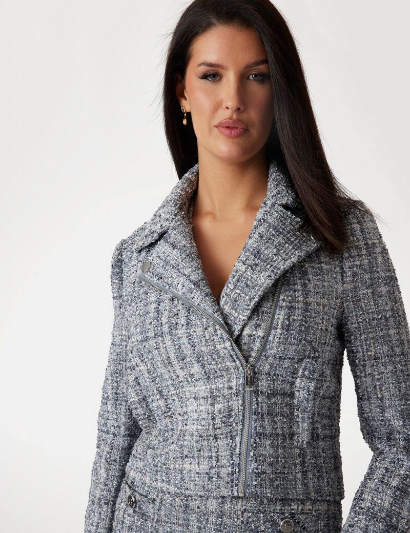 Tweed biker jacket