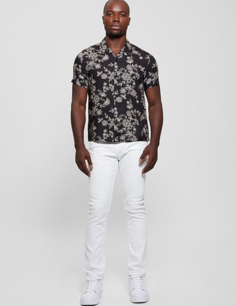 Linen floral shirt short sleeve