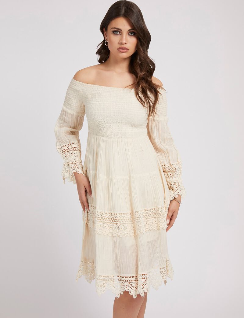 MacramÃ£Â© Off-Shoulder Dress