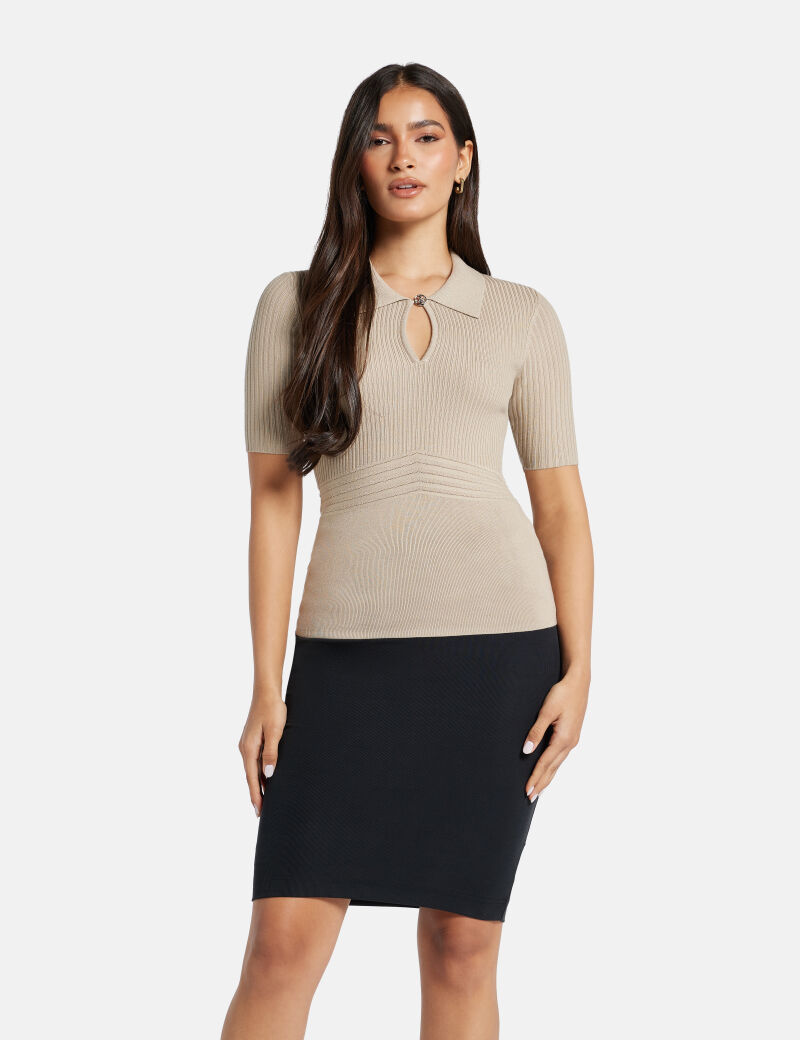 Flora cut-out sweater polo