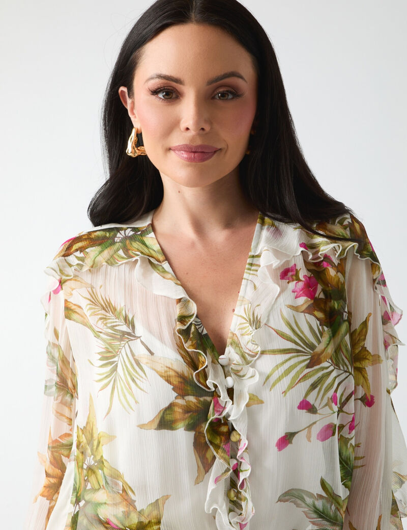 guess hassana v neck blouse