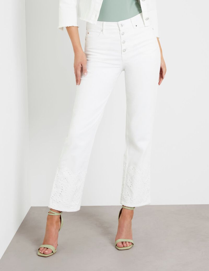 High rise straight denim pant